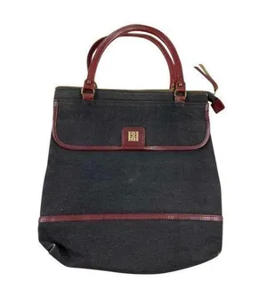 Vintage B.B. couture Blk & Brwn hand handle bag thumbnail 1