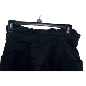 Zara High Waisted Black Pants Paperbag Waist Side Pockets Small Wide Leg thumbnail 3