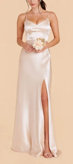 BIRDY GREY Jay Dress in Shiny Satin Champagne thumbnail 1