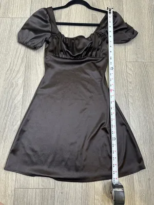 Divided H&M Black Graduation Dress XS Puff Sleeve Square Neck thumbnail 7