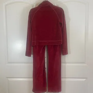 Esprit Y2K Retro Velour Tracksuit - No Size Tag - Red thumbnail 10