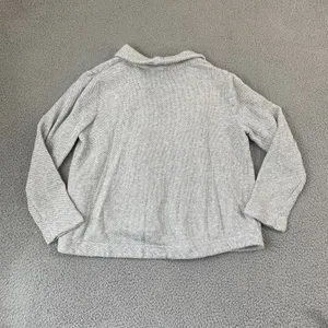 Loft Cardigan Sweater Women S Gray Ribbed Knit Open Front thumbnail 5