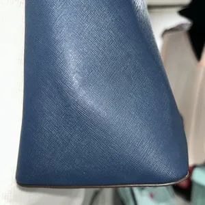 Michael Kors Navy Blue Leather Double Handle, Zipper Closure Shoulder Bag thumbnail 3