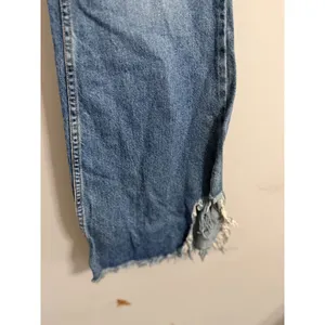We The Free Jeans Women 29 Blue Wide Leg Frayed Hem Distressed Button Fly Cotton thumbnail 2
