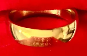 Classic 10K Plated Yellow Gold Wide 8mm Band Ring Size 9 thumbnail 1