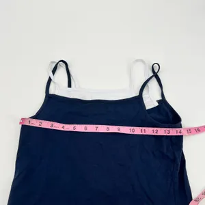 Yale Univerity blue & white game day spell out cropped tank top size medium thumbnail 3