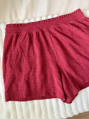 Aerie Women’s Casual Drawstring Knit Shorts - Burgundy thumbnail 8