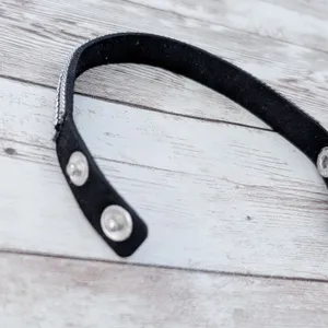 Black & Silver Tone Studded Bracelet with Chains Design Emo Goth Skater thumbnail 7
