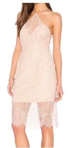 Keepsake The Label Great Love Lace Dress: Rose (Blush Pink) thumbnail 1