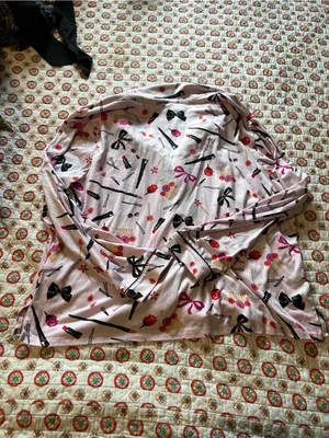 Kate Spade All Dolled Up Makeup Bows Pajama Top size large thumbnail 3