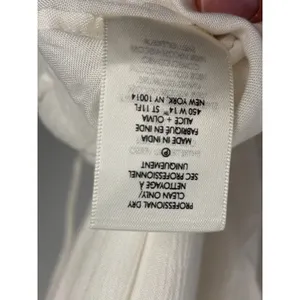 Alice + Olivia Danna Tie-Strap Short Dress Crochet Embroidered White Size Large thumbnail 9