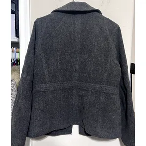American Eagle Gray Wool Coat Jacket Womens‎ Large Button Front Peacoat Military thumbnail 6