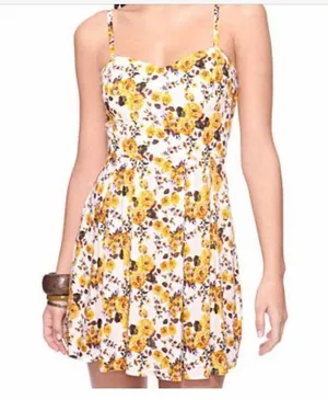 Forever 21 sunflower Floral dress Sz M thumbnail 1