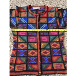 Vintage Women's Alpaca's Esmerelda Aztec Colorful Sweater Sz Small Medium 90's thumbnail 5