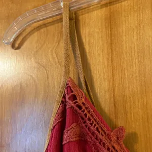 Miss Me Suede Strap Sleeveless Dress Lace At Bodice And Hem Rayon NWT Large thumbnail 2