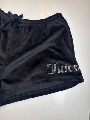 Juicy Couture Black Velour Women's Lounge Shorts Size‎ M thumbnail 4