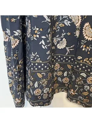 Bohme Maxi Dress Blue Paisley Cottagecore Spaghetti Strap Medium thumbnail 2