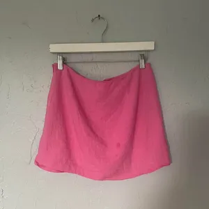 H‎ & M Women's Barbie Pink Linen Blend Preppy Mini Skirt size S thumbnail 2