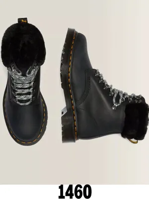 Dr. Martens 1460 Serena Collar Faux Fur Lined Lace Up Combat Boots 7 NWOT thumbnail 3