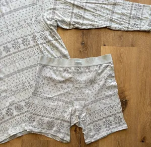 SKIMS limited edition glacier fair isle boyfriend long sleeve and boxer set thumbnail 3