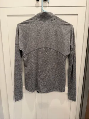 Nike Women’s Dri-Fit Running Grey Performance Quarter-Zip Sweater thumbnail 2