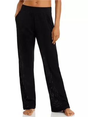 ALO Yoga All Star Wide Leg Mesh Sheer Athleisure Pants in Black RARE Sz. Small thumbnail 2