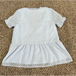 NWOT Women's sky blue chiffon‎ boho short sleeve shirt size small thumbnail 7
