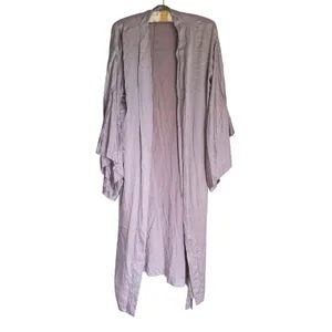 NWT Zara Silk Belted Robe Kimono Dressing Gown S/M Taupe Elegant Quiet Luxury thumbnail 2