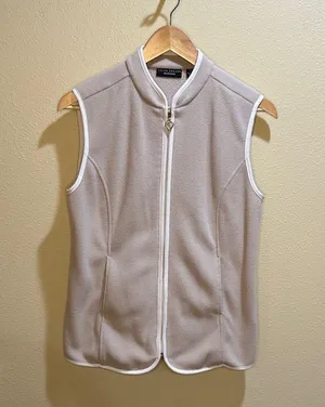 Susan Graver Size XS Beige Sleeveless Fleece Vest thumbnail 1