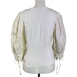 Free People Dainty Ethereal Cottage Victorian Lace Blouse Ivory Medium NWT thumbnail 6