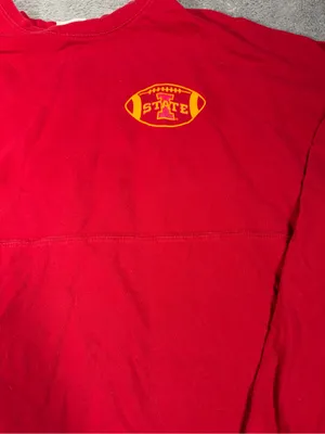 Iowa state Cyclone Football Red Long Sleeve Tee press box large thumbnail 10