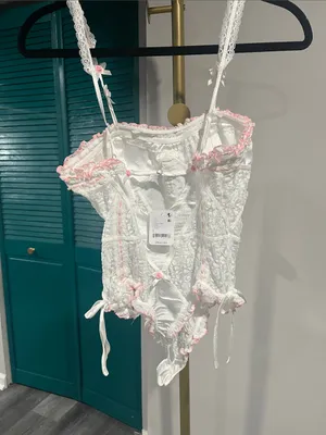 FREE PEOPLE NWT Sweet Cheeks Bodysuit / White Combo thumbnail 10