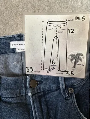 GOOD AMERICAN Good Waist Tacked Hem Organic Cotton Crop Jeans Size 10/30 Blue thumbnail 3