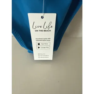 NWT CUPSHE Live Life on the Beach Turquoise One Piece Swimsuit Size-Small thumbnail 8