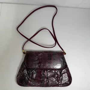 J. Renee Small Crossbody Bag Purple Snakeskin Embossed Vintage Faux Leather thumbnail 2