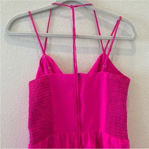 Amanda Uprichard Barbie Hot Pink Mini Dress silk M thumbnail 6
