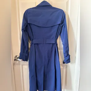 Burberry Royal Blue Double-Breasted Trench Coat thumbnail 5