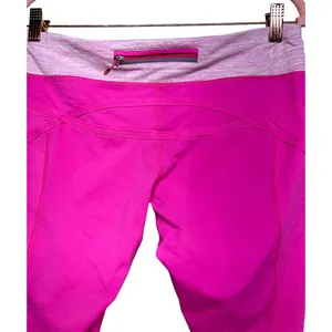 Lululemon Run Pace Crop‎ Leggings Pink Women’s Size 10 thumbnail 4