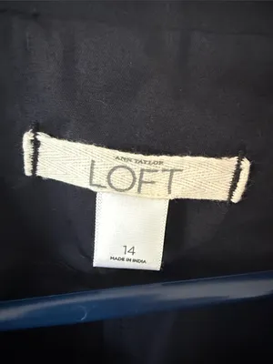 LOFT Navy Double-Breasted Military-Style Jacket Size 14 thumbnail 3
