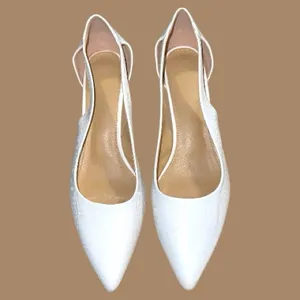 Elegant White textured design with peekaboo cut out . 3” heels thumbnail 6