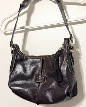 The Sak Y2K Chocolate Brown Leather Shoulder Bag 2000s VTG Fall Faux thumbnail 1