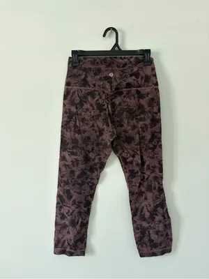 Lululemon Align High Rise 21in Cropped Leggings Mini Dusk Floral Antique Black 8 thumbnail 4