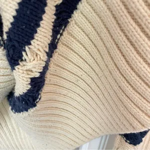 Madewell Cable-Knit Oversized Sweater in Stripe XXS thumbnail 7