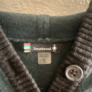 Pine Green Smartwool Shadow Pine Hoodie Black Button Placket and Ribbed Trim S thumbnail 2