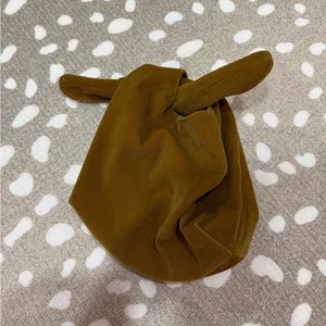 MERIT corduroy tie makeup bag ribbed cosmetics travel pouch caramel neutral thumbnail 3