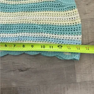 Crochet Knit‎ Camisole Top - Pastel Blue/Yellow thumbnail 3