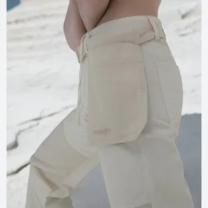 Wrangler ATG Utilitarian Wide Leg Urban Outdoors Cream Jeans Sz 4 thumbnail 3