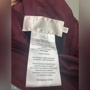 David's Bridal Burgundy Maxi Dresses thumbnail 4