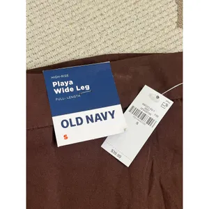 NWT Old Navy Playa Wide Leg High Rise Full Length Pants in Peppercorn Size Small thumbnail 10