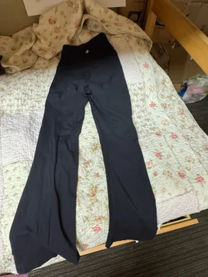 Lululemon Black Groove Pants Flare Super High-Rise Nulu hemmed thumbnail 3
